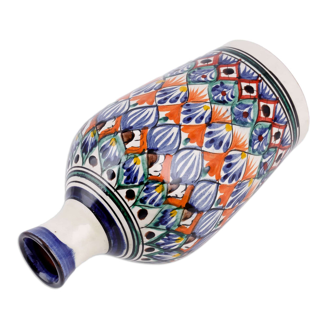 Hand-Painted Royal Blue Glazed Ceramic Vase from Uzbekistan - Royal Blue Luxury