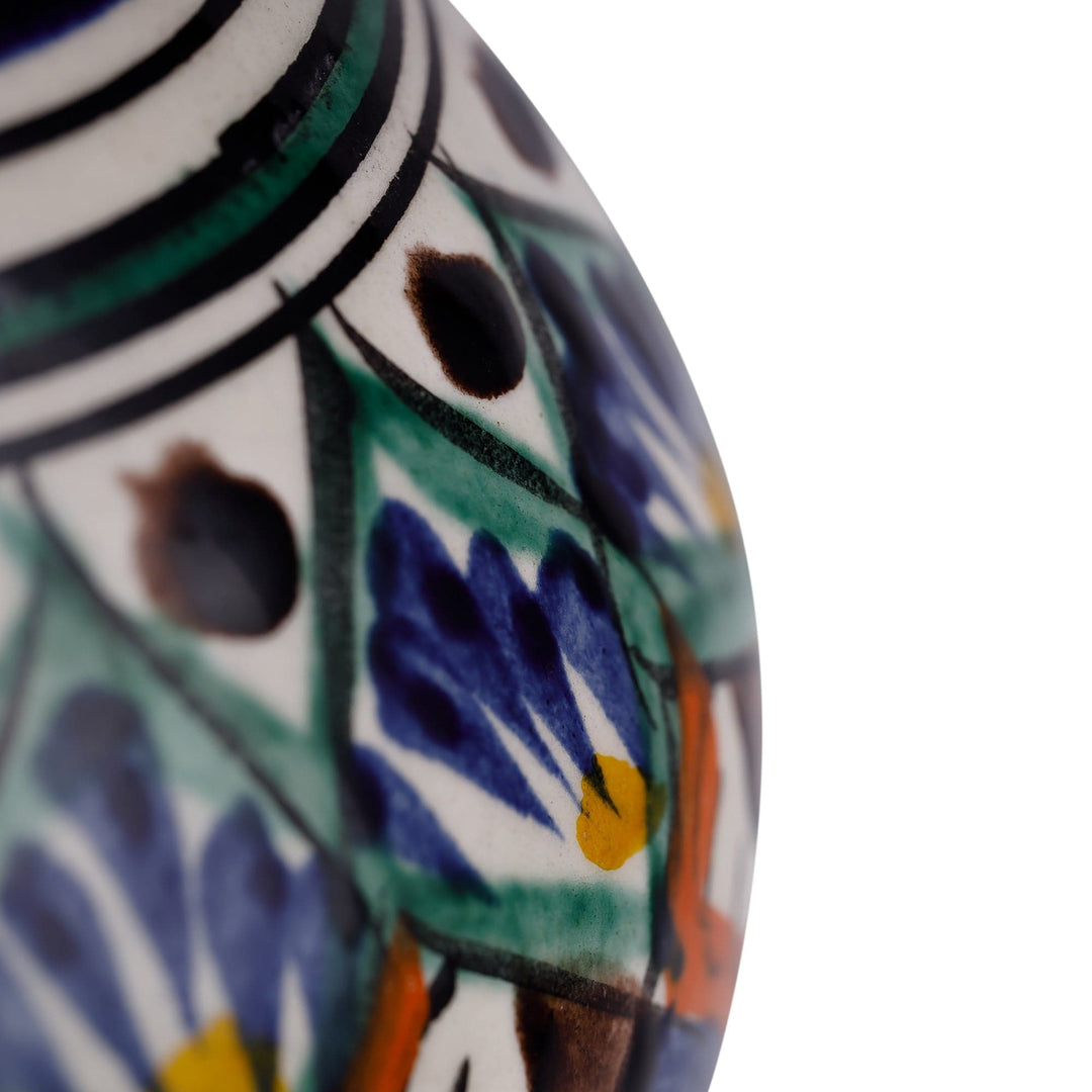 Hand-Painted Royal Blue Glazed Ceramic Vase from Uzbekistan - Royal Blue Luxury
