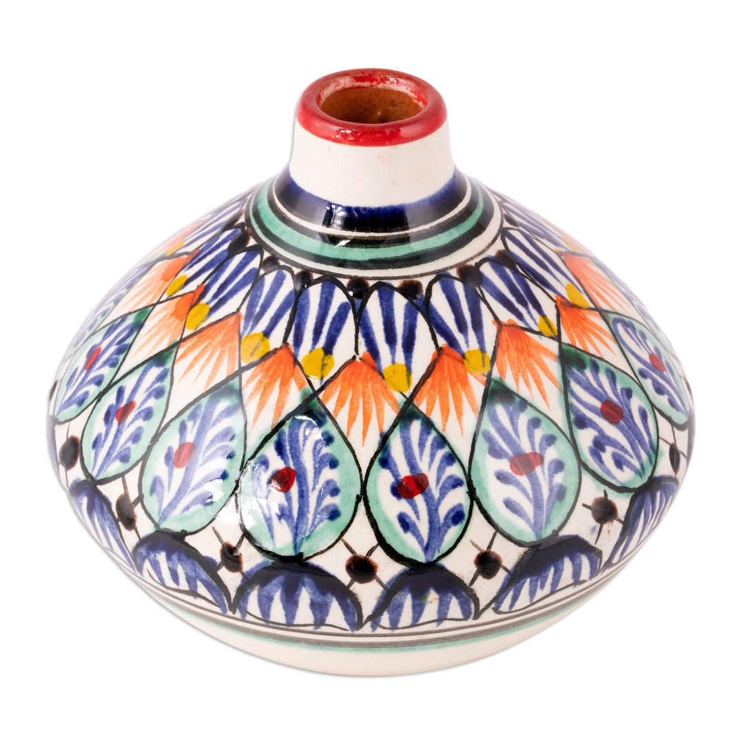 Colorful Glazed Ceramic Vase Hand-Painted in Uzbekistan - Uzbek Charm