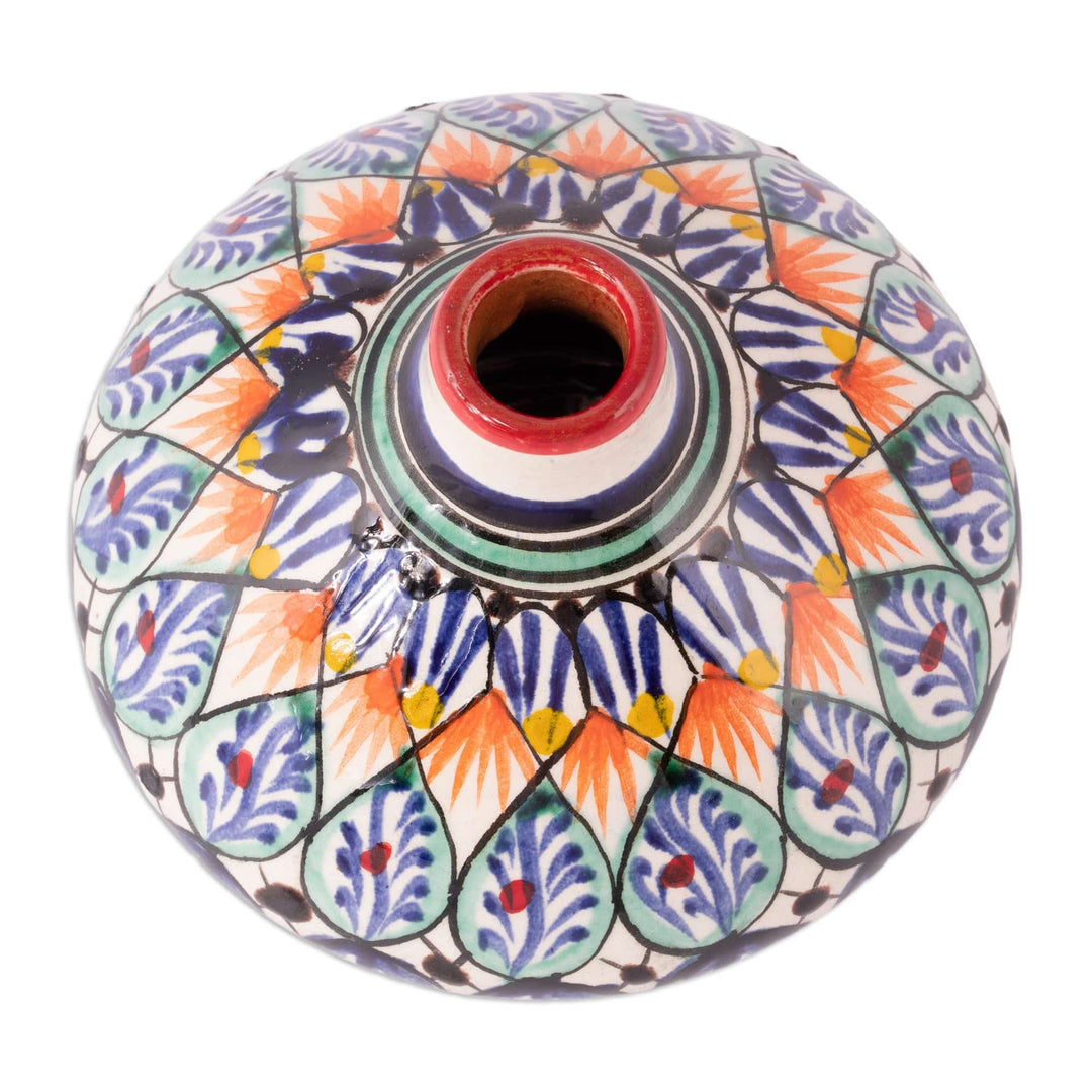 Colorful Glazed Ceramic Vase Hand-Painted in Uzbekistan - Uzbek Charm