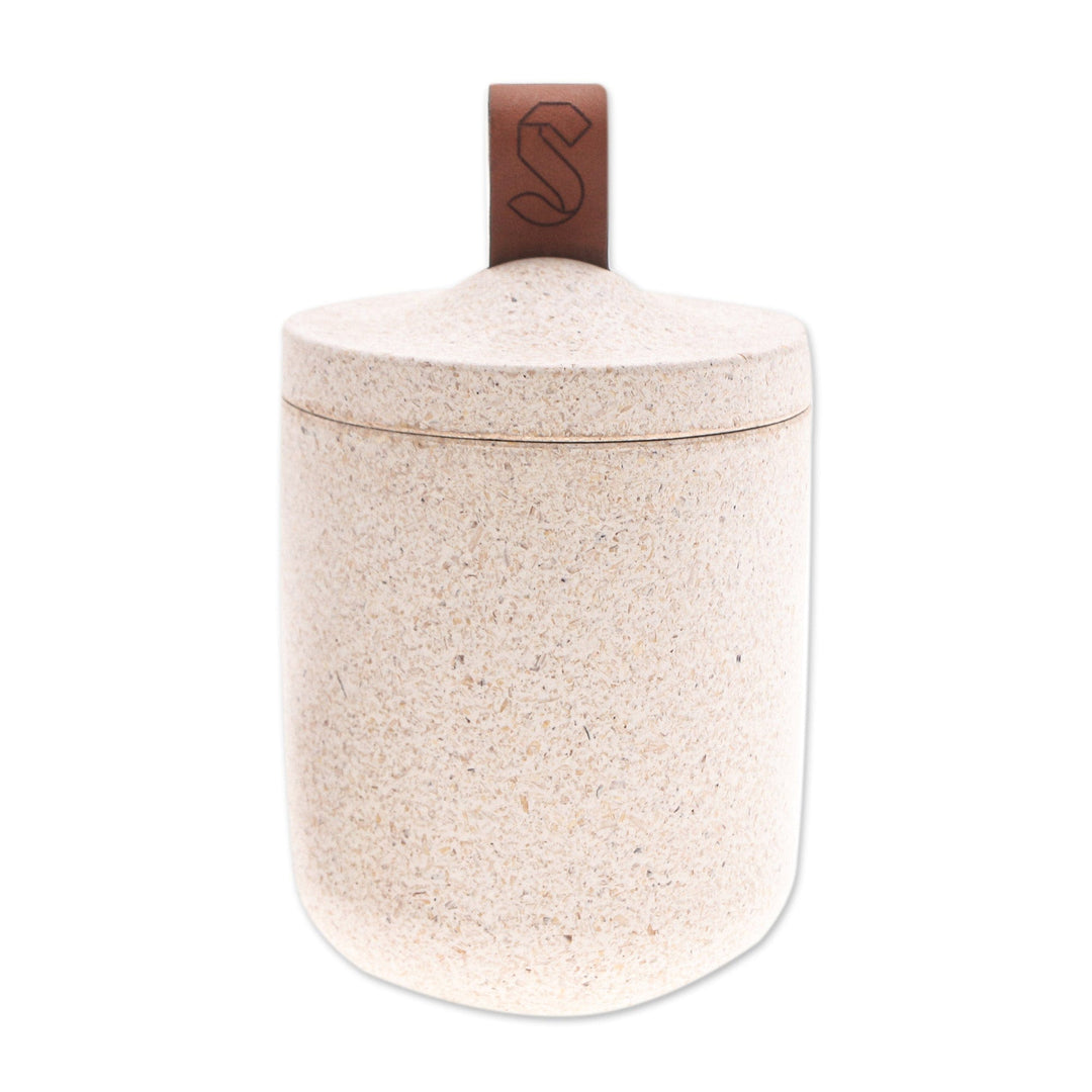 Ivory Jar Made from A Bio-Composite with Recycled Rice Husks - Natural Tagine