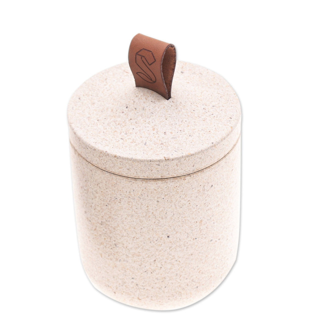 Ivory Jar Made from A Bio-Composite with Recycled Rice Husks - Natural Tagine