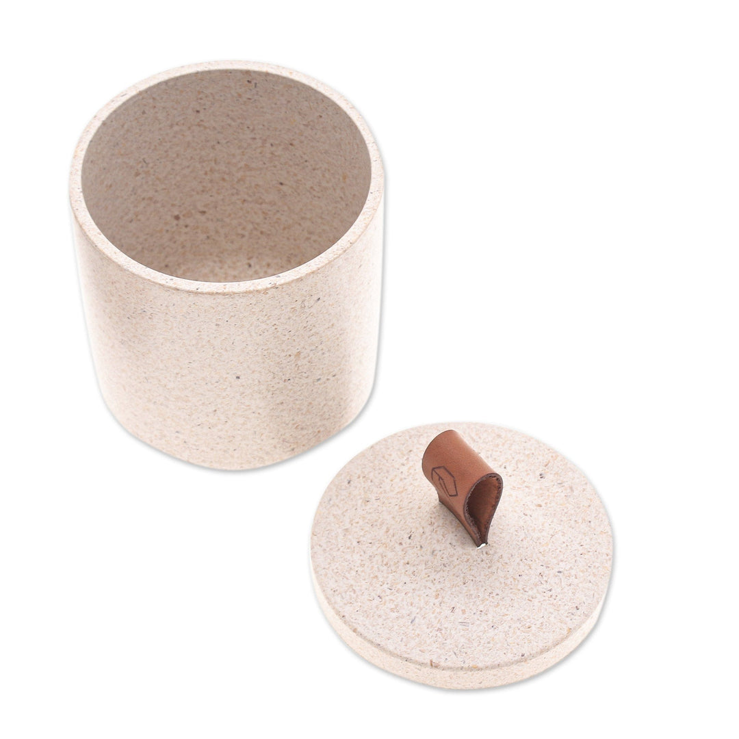 Ivory Jar Made from A Bio-Composite with Recycled Rice Husks - Natural Tagine