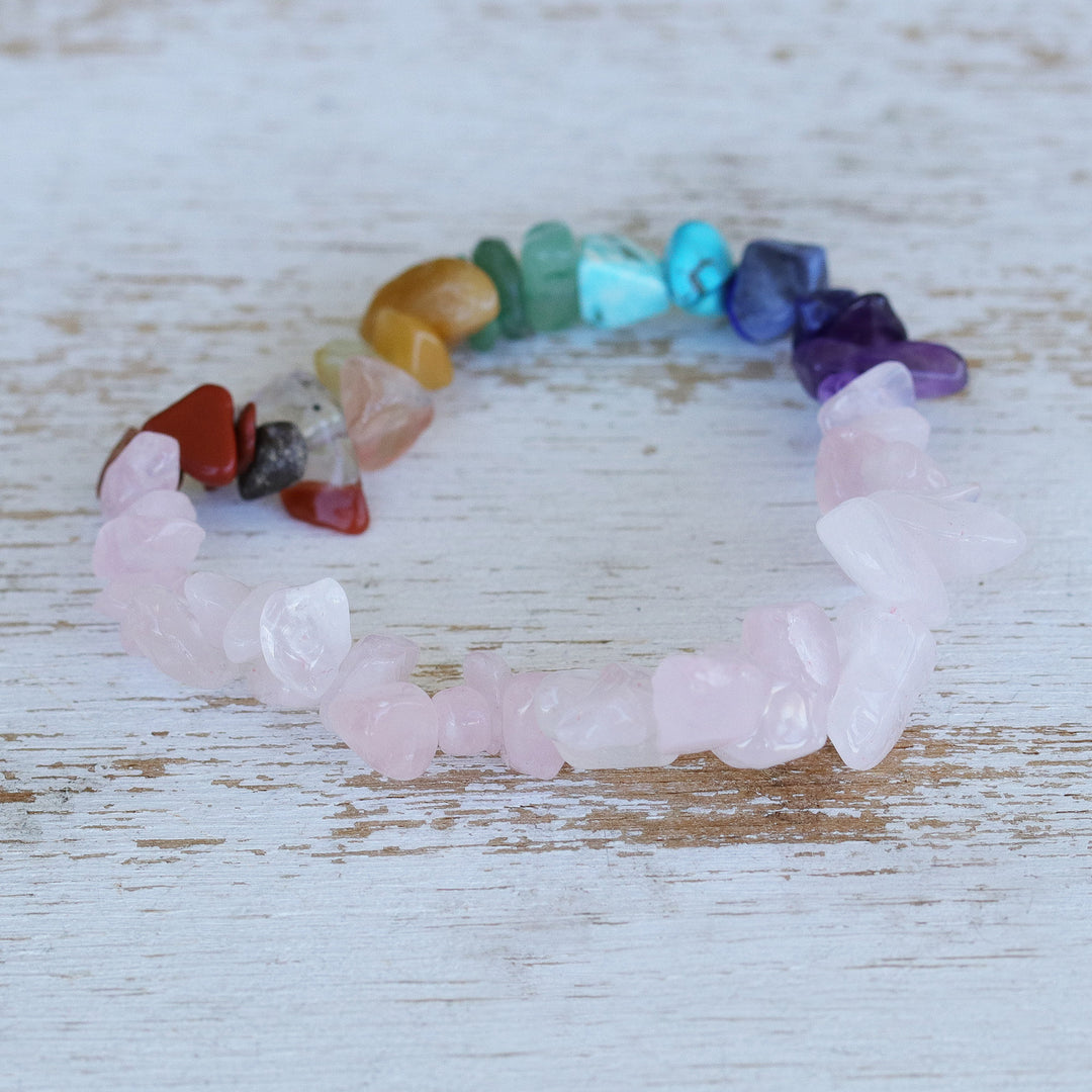 Handcrafted Gemstone Chakra Bracelet - Rosy Chakra
