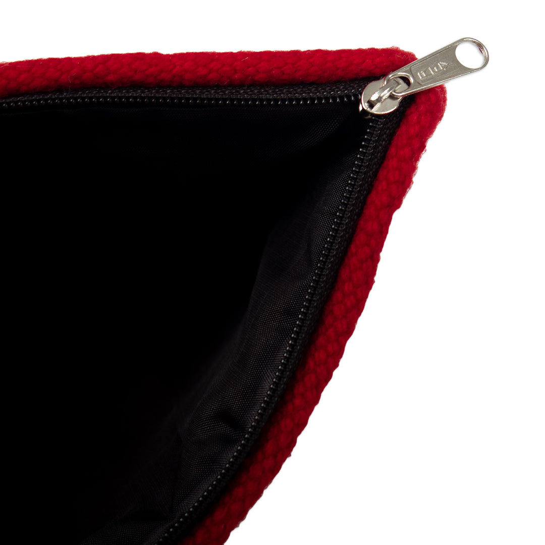 Hand-Woven Hand-Embroidered Wool Cosmetic Bag with Dragonfly - Andean Dragonfly