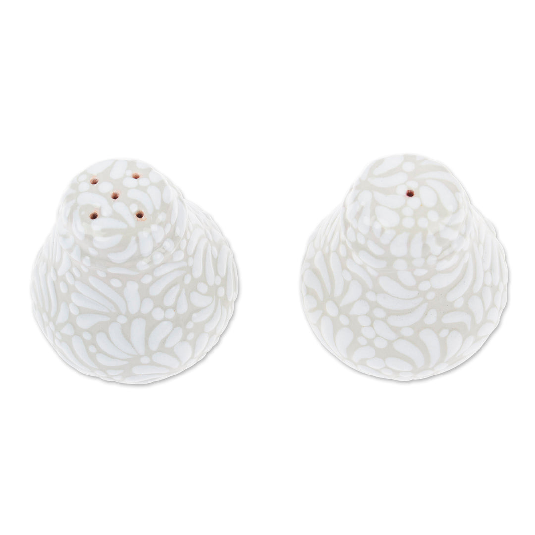 Beige and Ivory Ceramic Salt and Pepper Set (2 pieces) - Sublime Spring