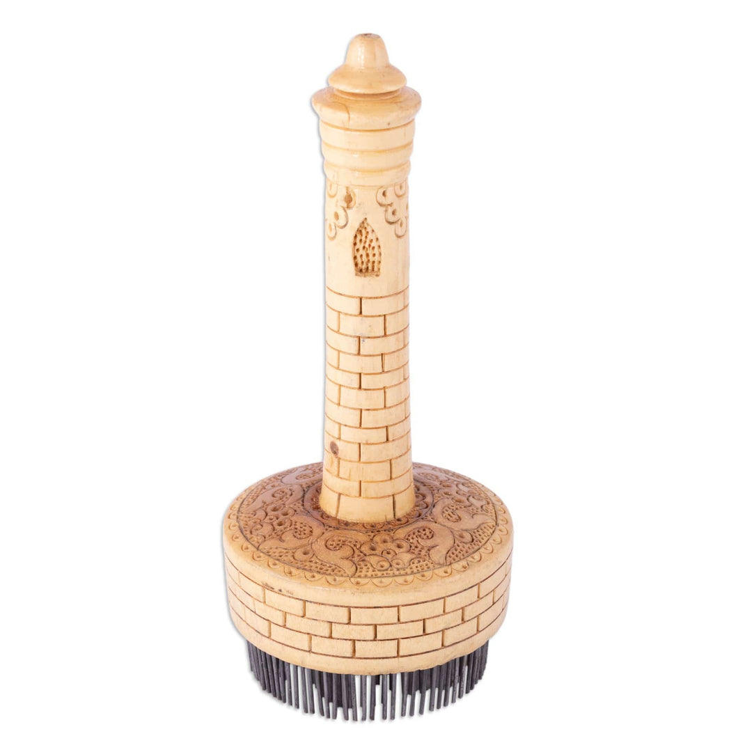 Hand-Carved Elm Tree Wood Bread Stamp with Swirly Figure - Swirly Caress