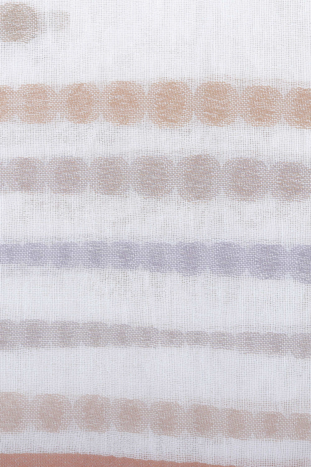 Handloomed Grey and Beige Cotton Shawl with Ivory Base Hue - Beige Shadows