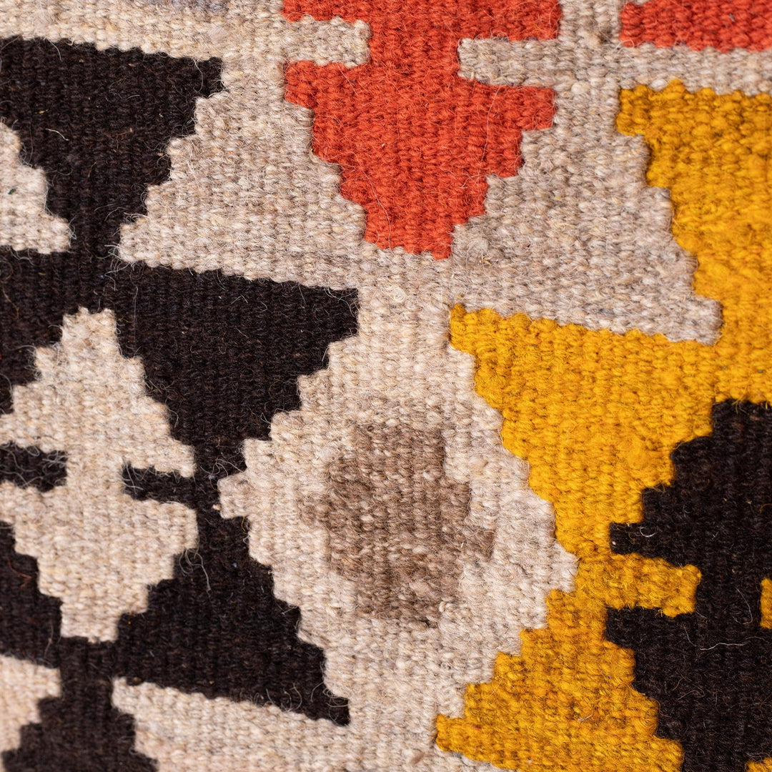 Handmade Geometric Wool Area Rug in Colorful Palette (2.5x5) - Triangular Tradition