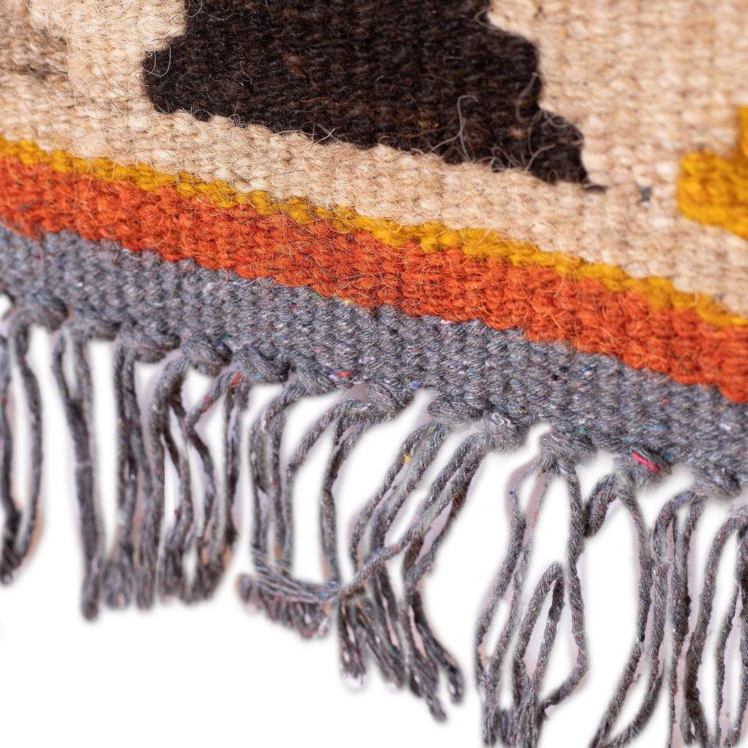Handmade Geometric Wool Area Rug in Colorful Palette (2.5x5) - Triangular Tradition