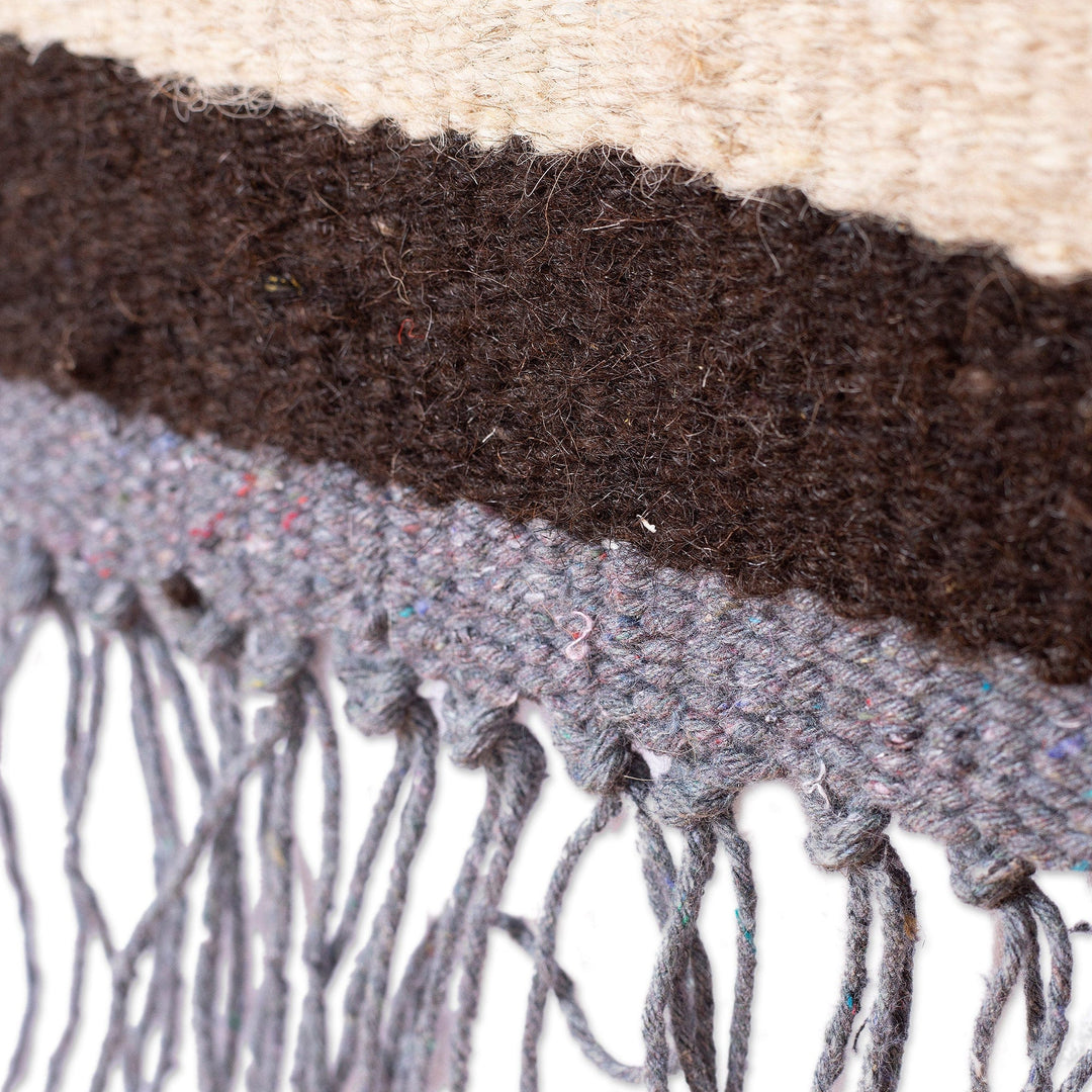 Handwoven Minimalist Wool Area Rug (2.5x4.5) - Classic Stairs