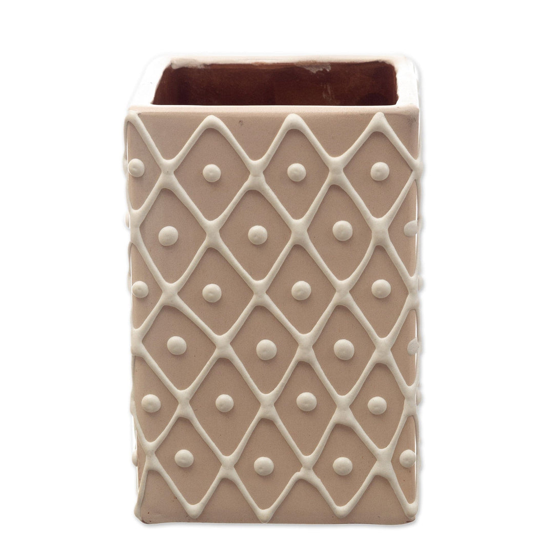 Planter - Cream Diamonds