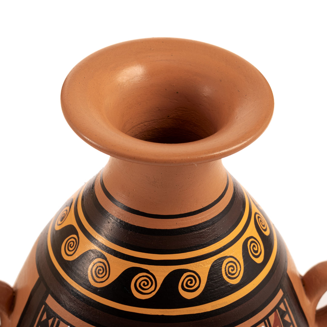 Inca-Style Ceramic Decorative Vase Hand-Painted in Peru - Inca Majesty