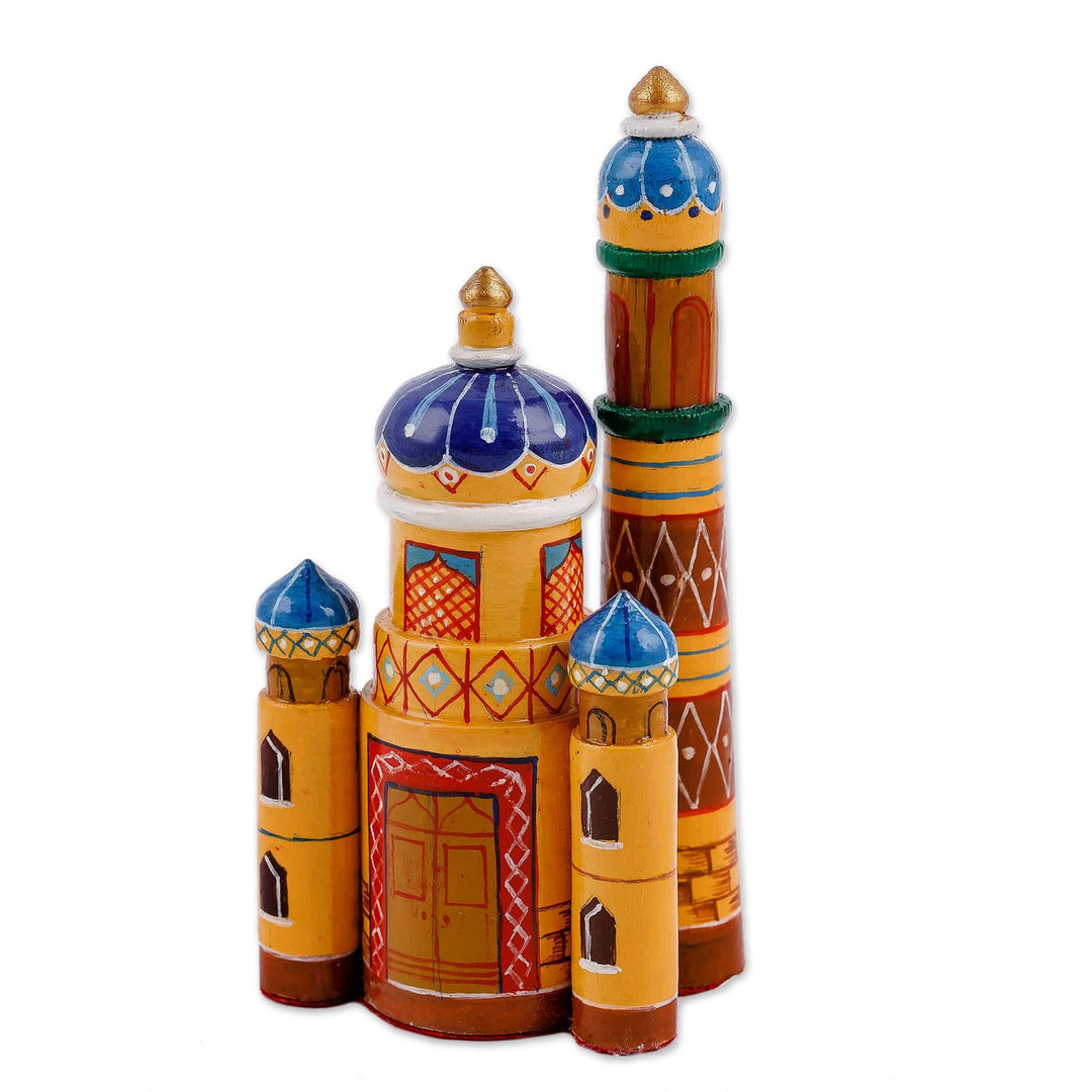 Hand-Painted Traditional Pine and Birch Wood Minarets - Dushanbe Minarets