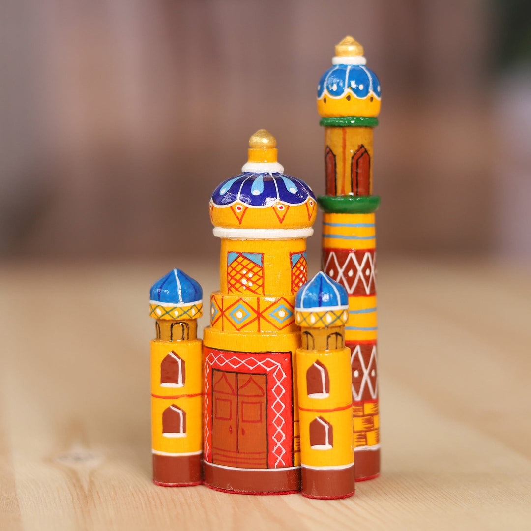 Hand-Painted Traditional Pine and Birch Wood Minarets - Dushanbe Minarets