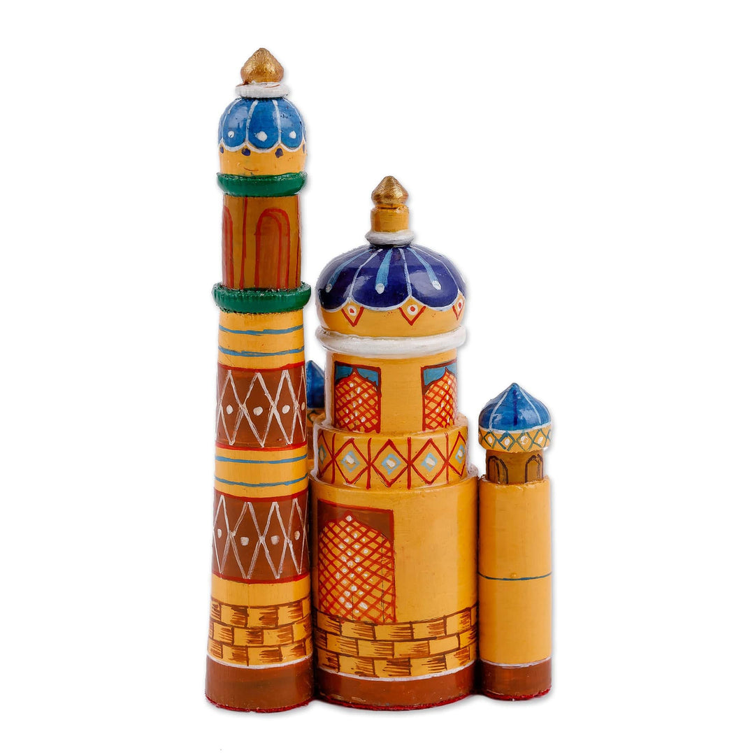 Hand-Painted Traditional Pine and Birch Wood Minarets - Dushanbe Minarets