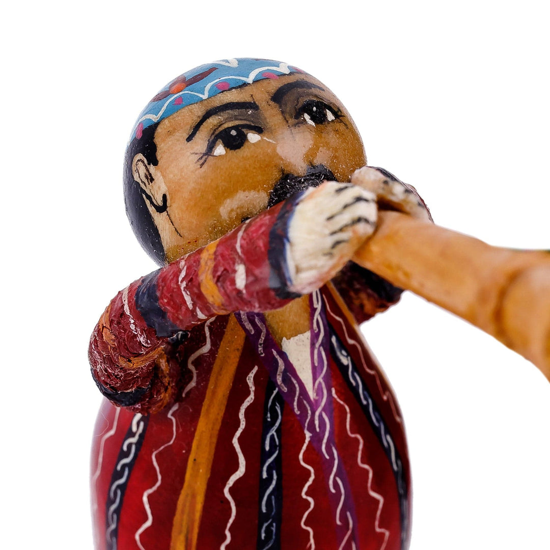 Set of Three Hand-Painted Wood Musician Figurines - Gallant Ensemble