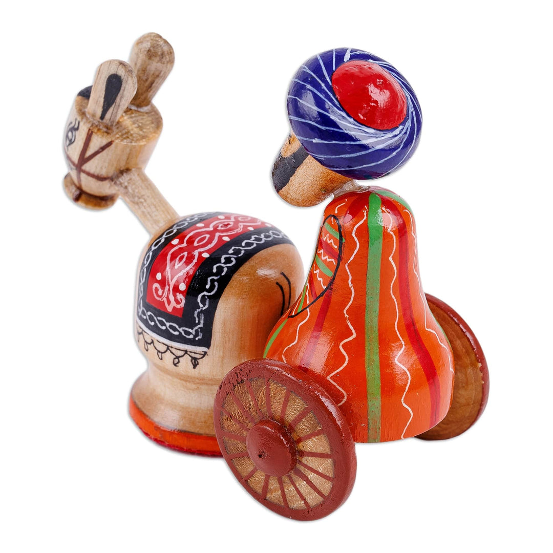 Hand-Painted Red Traditional Wood Figurine of Tajik Merchant - Tajik Merchant