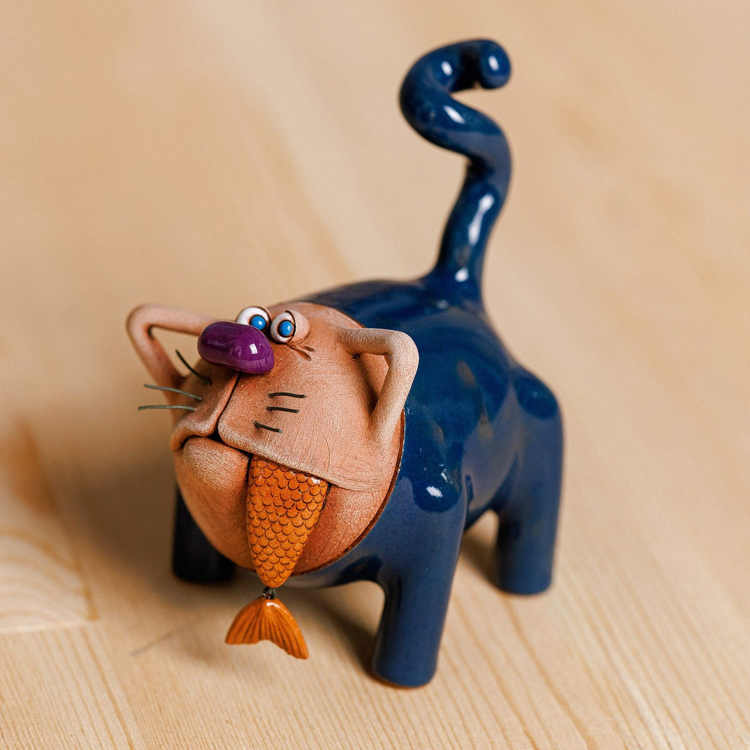 Feline Mischief in Blue