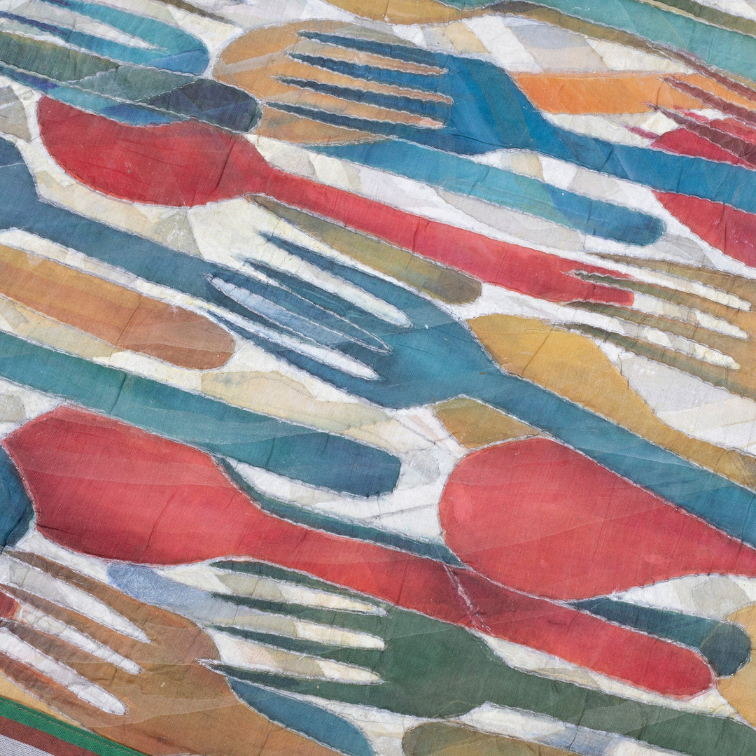 Hand-Painted Whimsical Multicolor Wall Hanging - Forks and Spoons