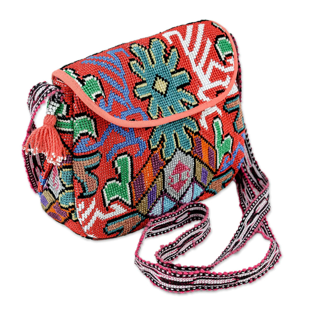Floral & Leaf Suzani Hand-Embroidered Cotton Blend Sling Bag - Trendy Allure