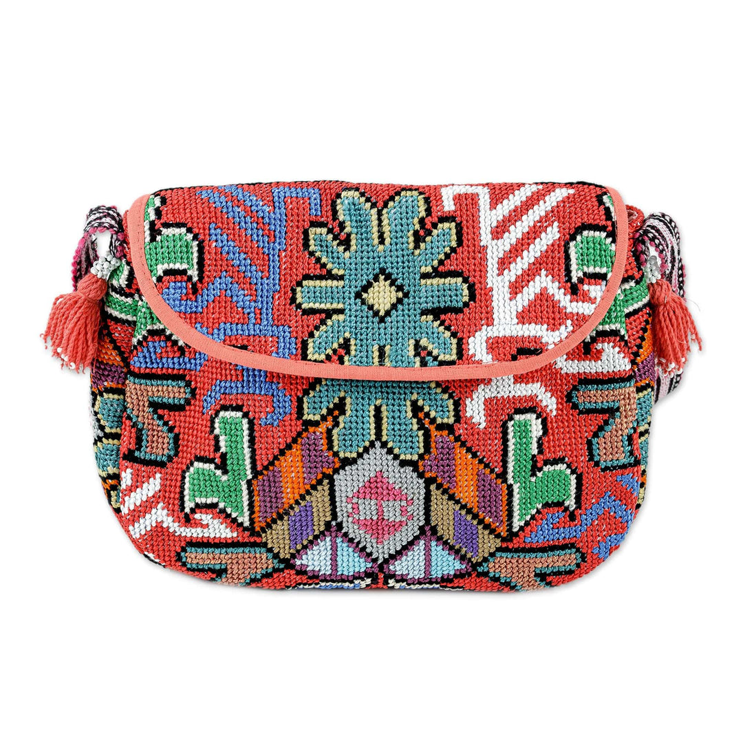Floral & Leaf Suzani Hand-Embroidered Cotton Blend Sling Bag - Trendy Allure