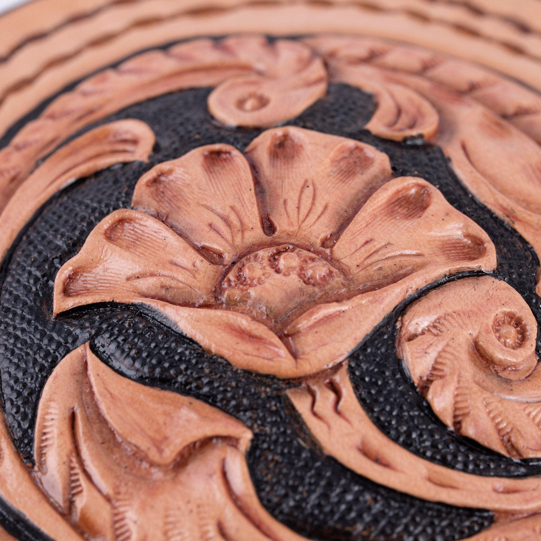 Hand-Painted Embossed Leather Decorative Box from Uzbekistan - Chic Garden