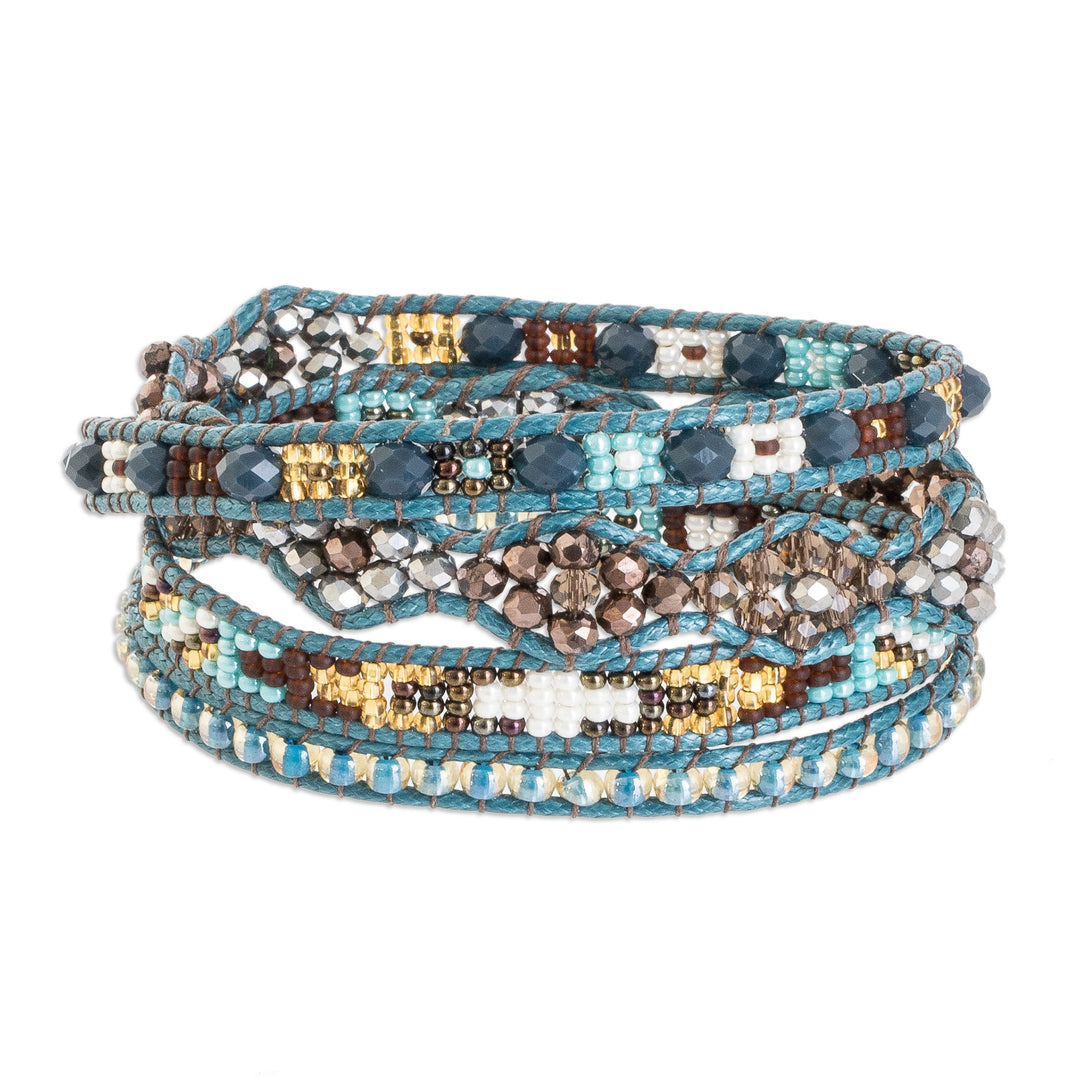 Handcrafted Beaded Positive Energy Long Wrap Bracelet - Path of Guidance