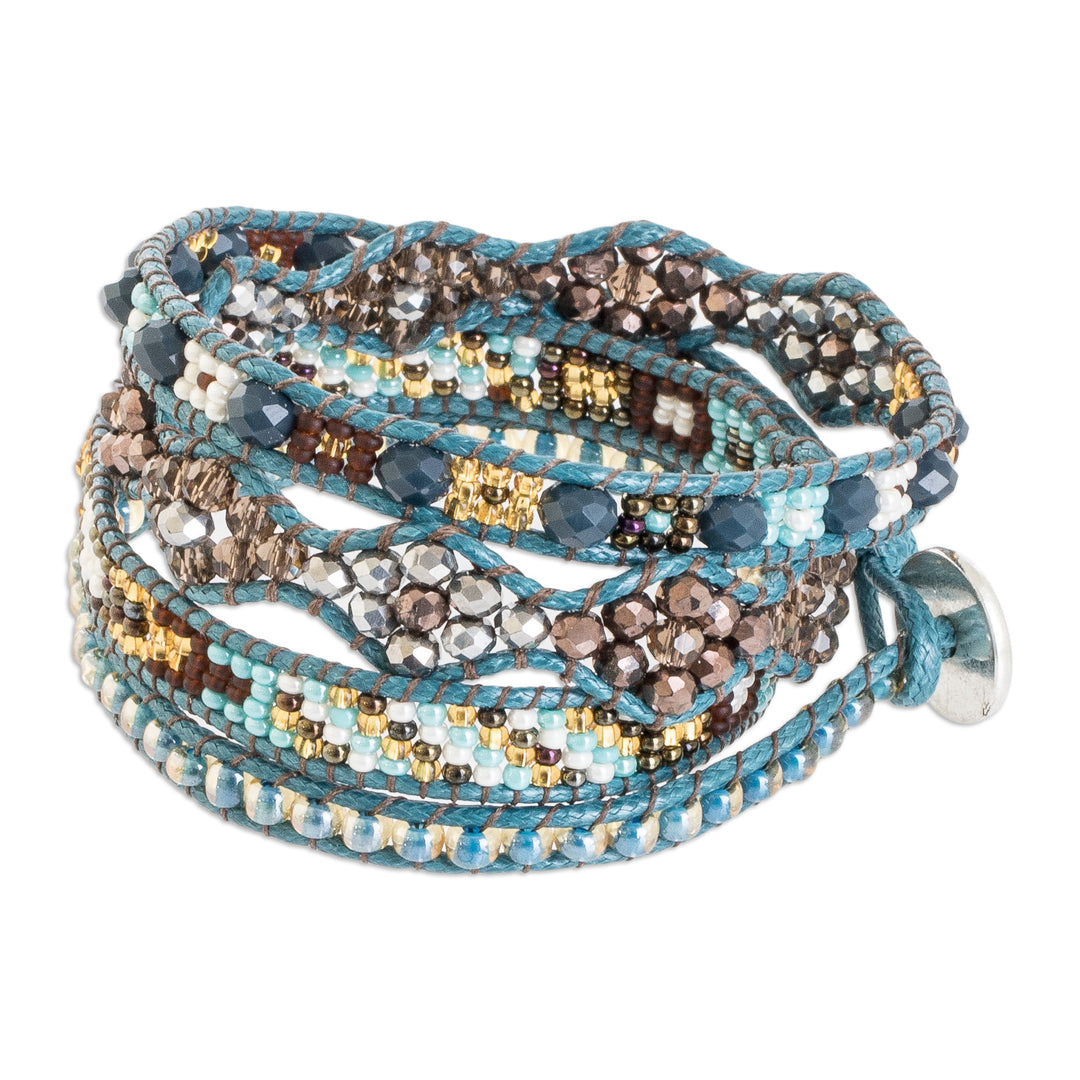 Handcrafted Beaded Positive Energy Long Wrap Bracelet - Path of Guidance