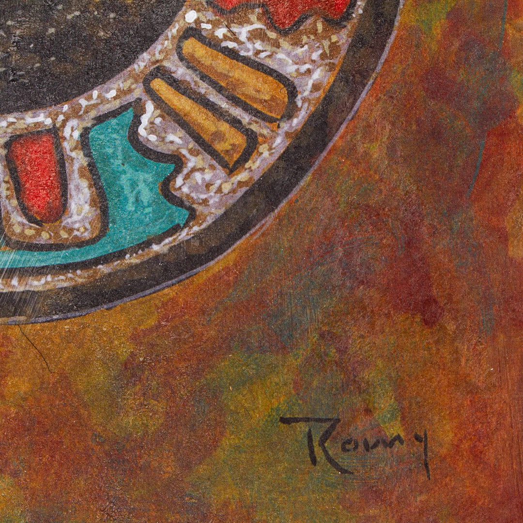 Ink on Paper Giclée Print of Multicolor Pre-Columbian Stamp - Pre-Columbian V