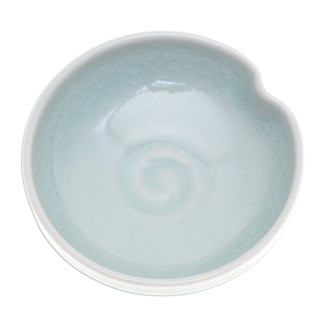 Green Celadon Ceramic Footed Plate Handmade in Thailand - Chic and Versatile