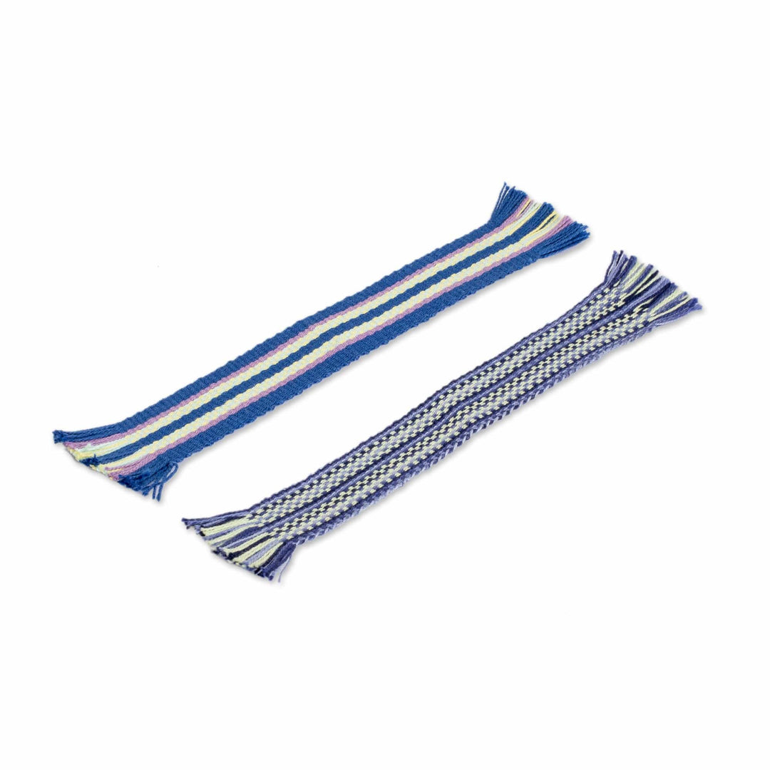 Set of 2 Handloomed 100% Cotton Bookmarks with Fringes - Captivating Pages