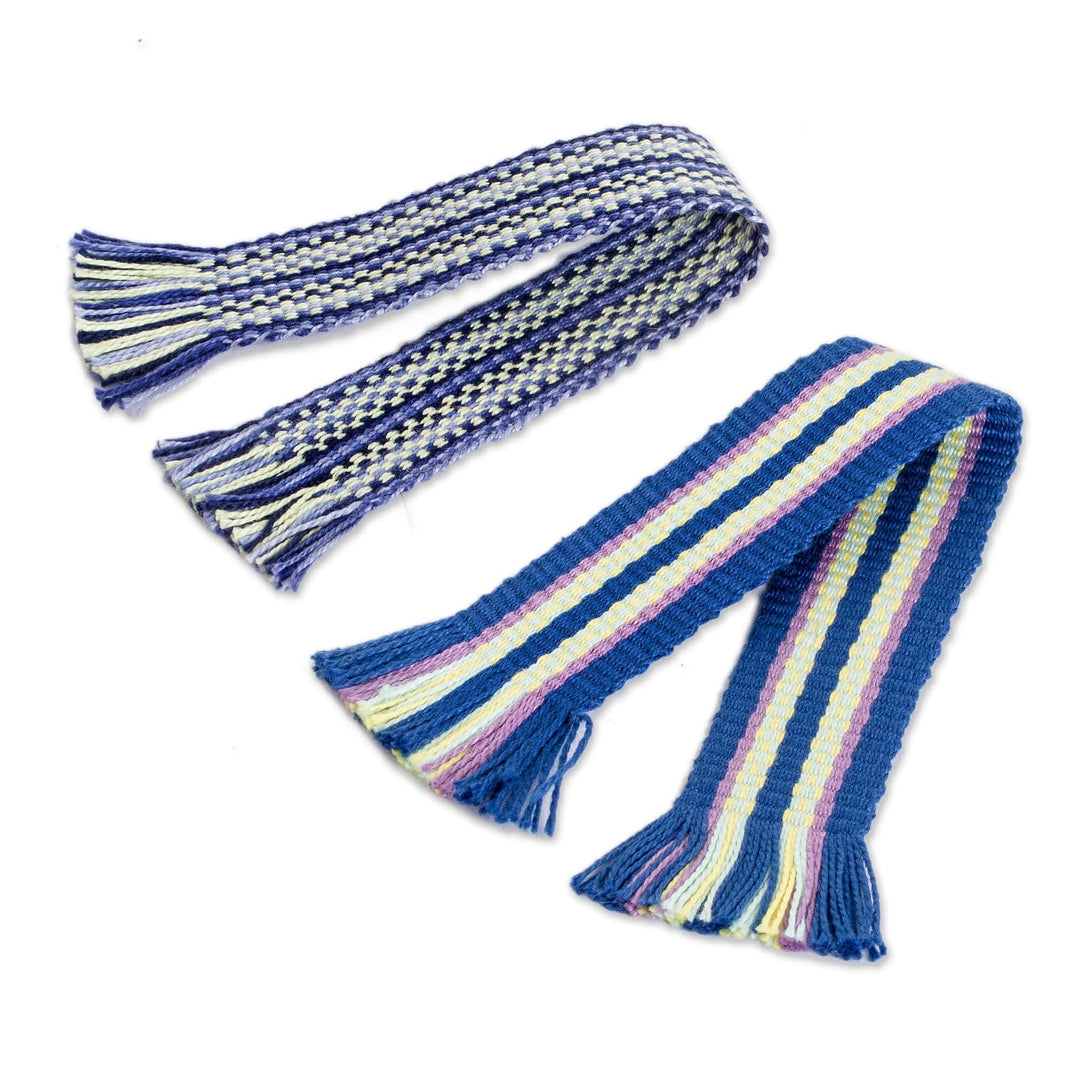 Set of 2 Handloomed 100% Cotton Bookmarks with Fringes - Captivating Pages