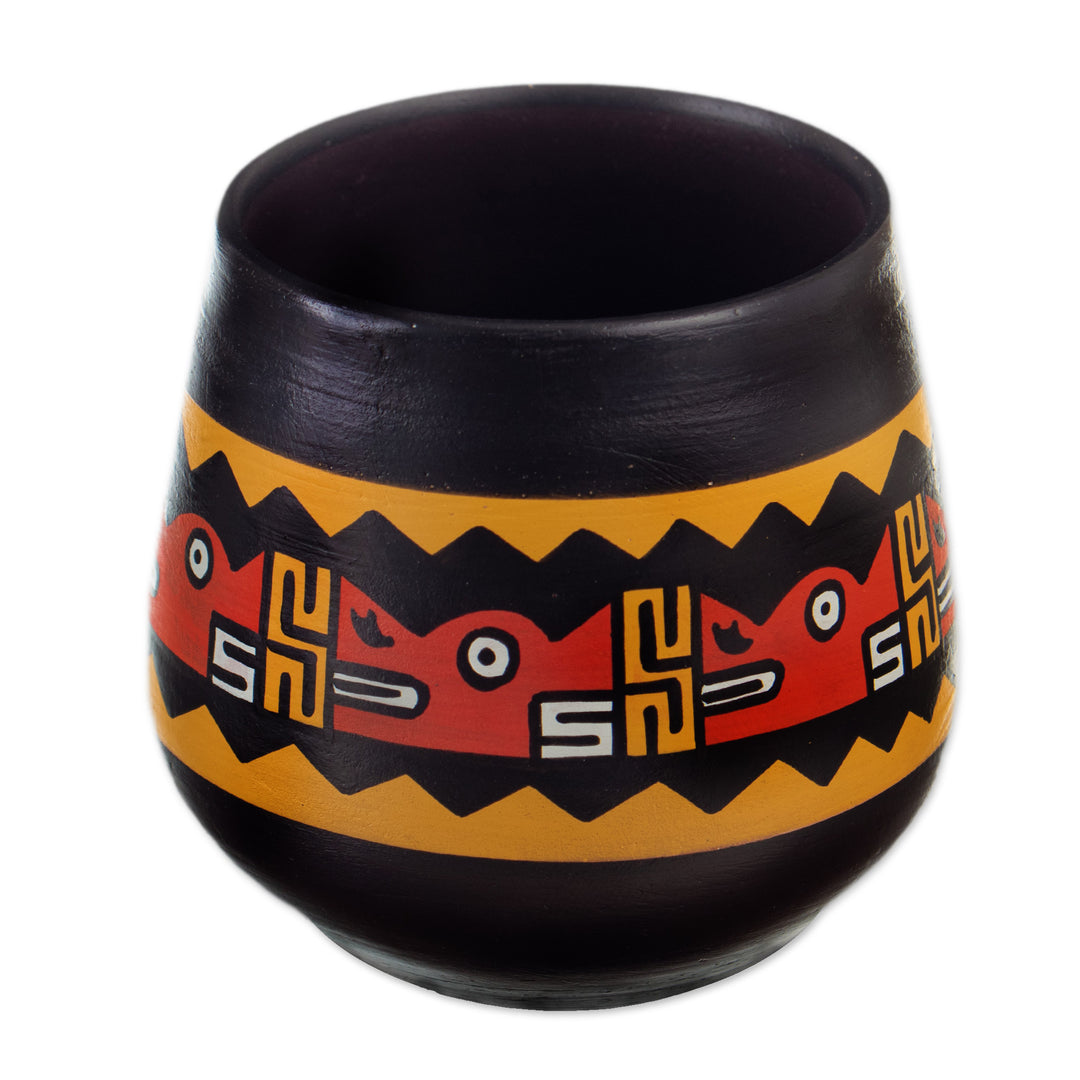 Ceramic Decorative Vase Handcrafted and Hand-Painted in Peru - Inca Legacy