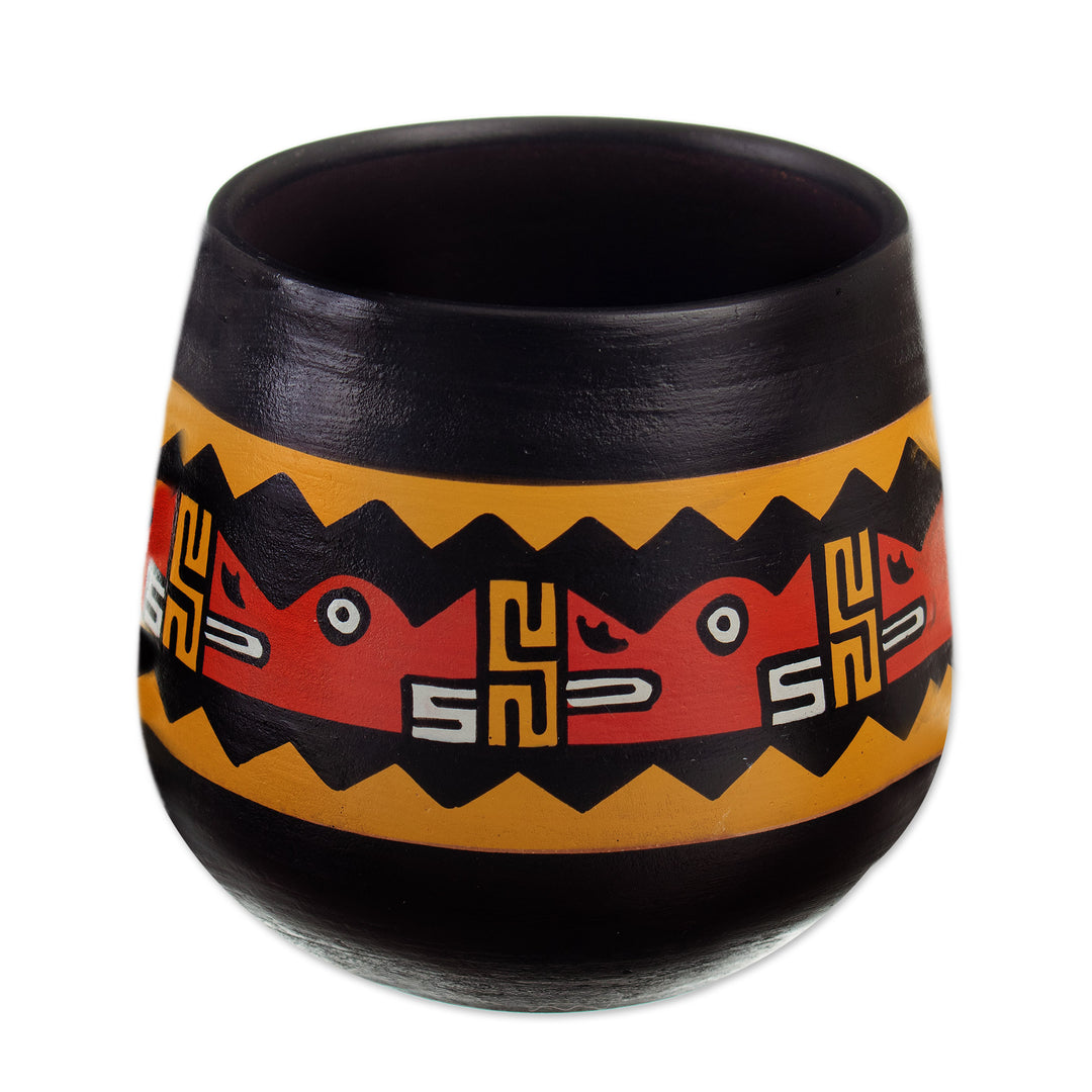 Ceramic Decorative Vase Handcrafted and Hand-Painted in Peru - Inca Legacy