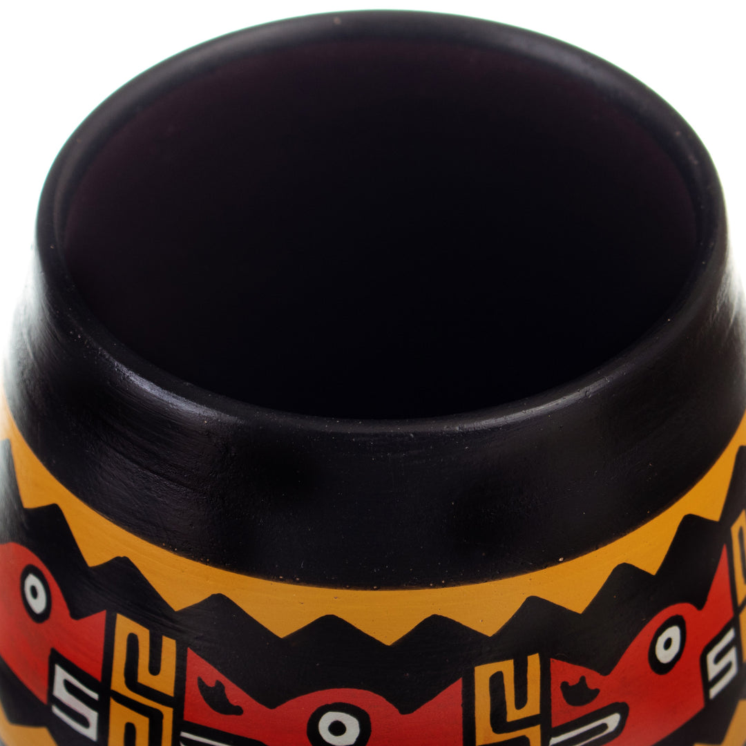 Ceramic Decorative Vase Handcrafted and Hand-Painted in Peru - Inca Legacy