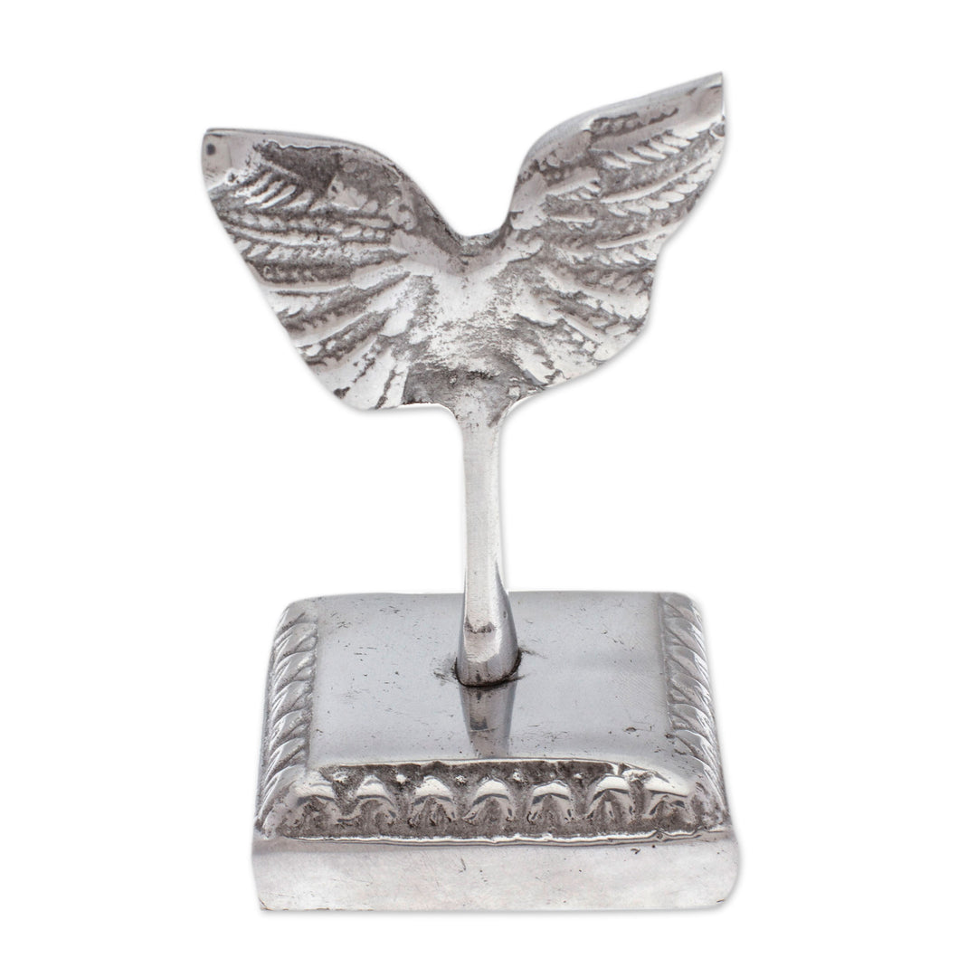 Angel-Themed Abstract Polished Pewter Ring Holder - Mystic Heaven