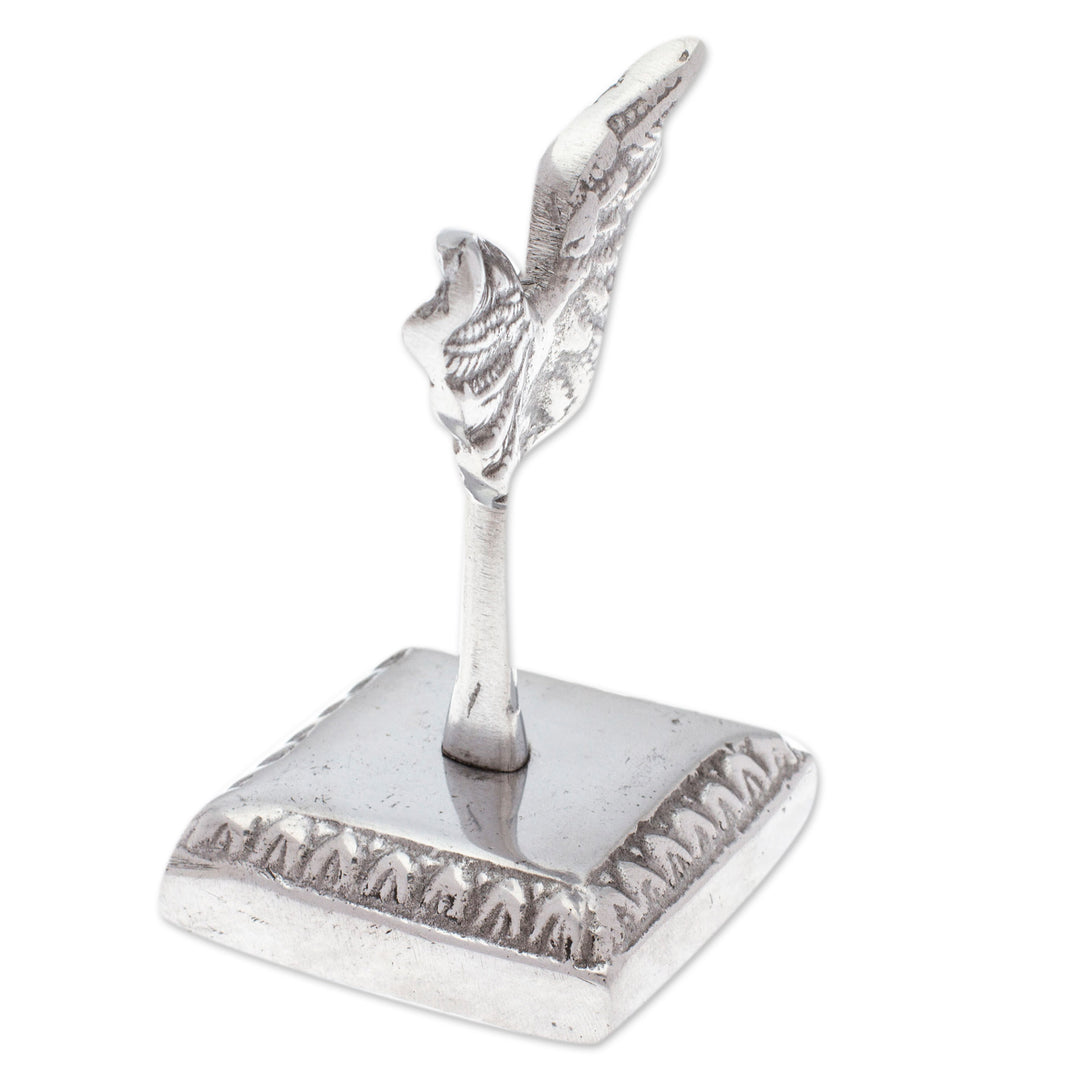 Angel-Themed Abstract Polished Pewter Ring Holder - Mystic Heaven