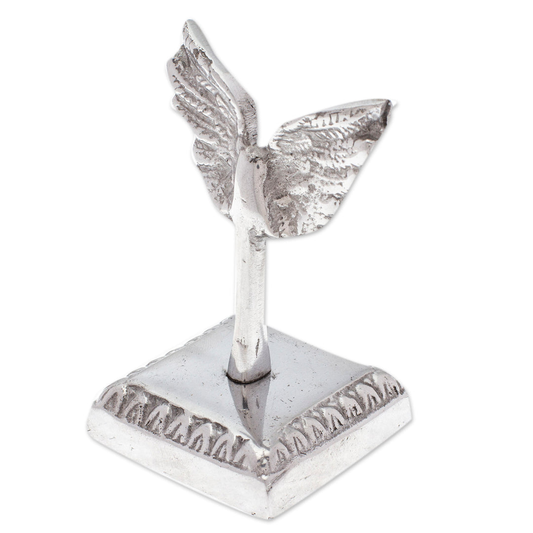 Angel-Themed Abstract Polished Pewter Ring Holder - Mystic Heaven