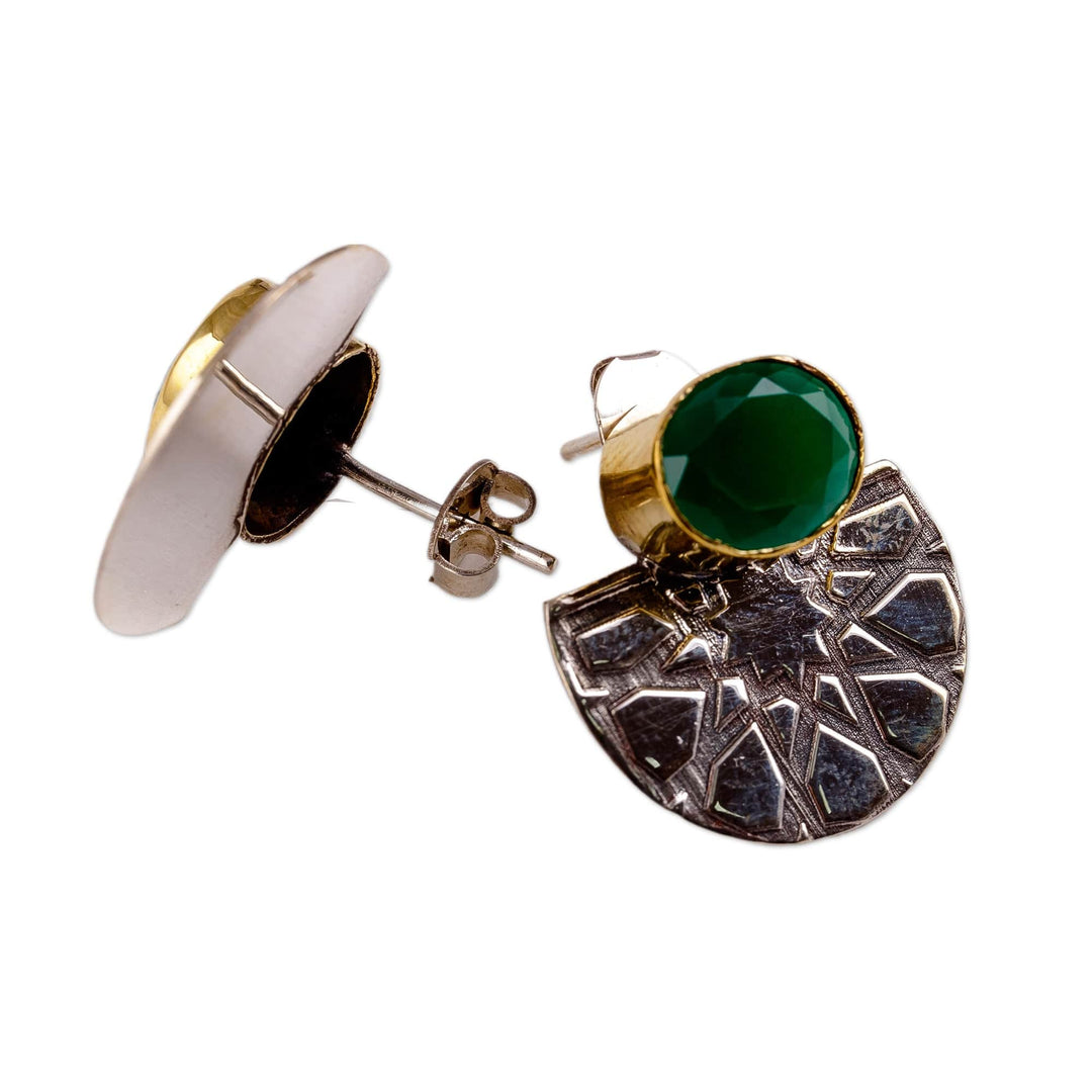 Star-Themed Sterling Silver Green Zirconium Drop Earrings - Green Superstar