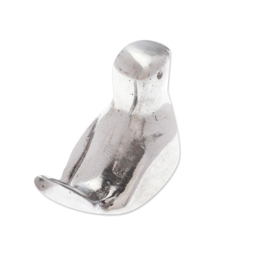 Modern Polished Pewter Dove Ring Holder from Mexico - Shining Dove