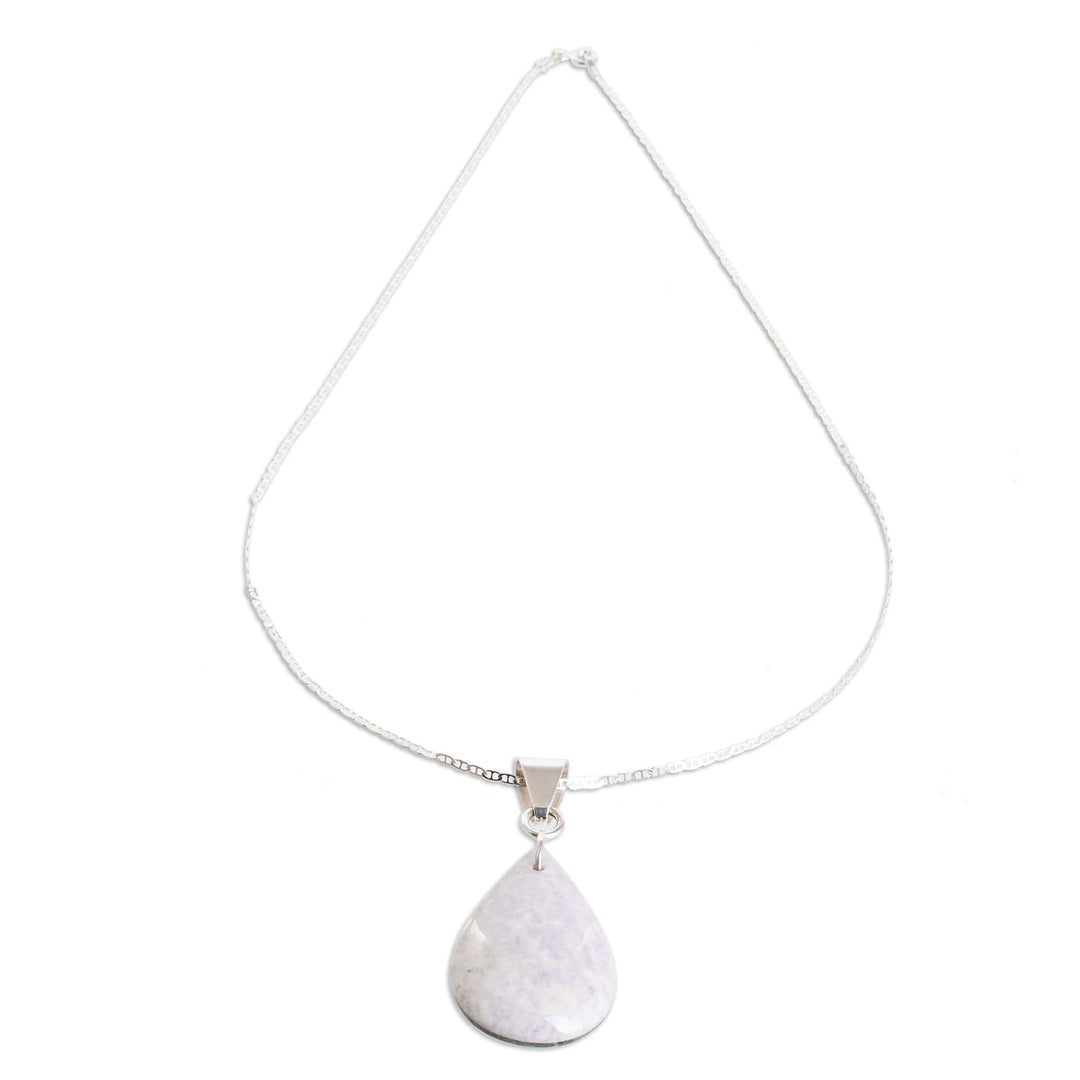 925 Silver Green & Lilac Jade Double-Sided Pendant Necklace - Two-Tone Shadow