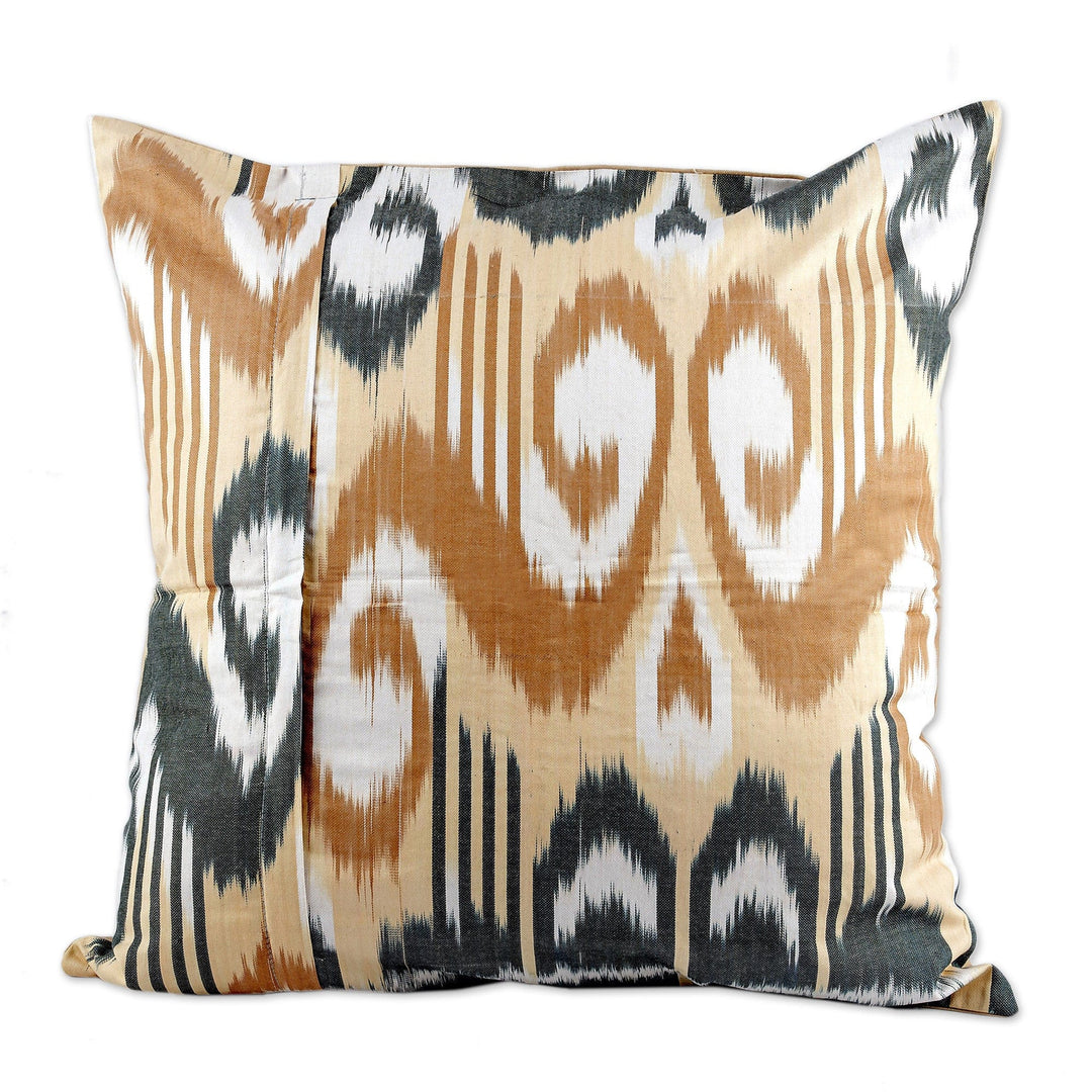 Pomegranate-Themed Embroidered Silk Blend Cushion Cover - Sweet Omens