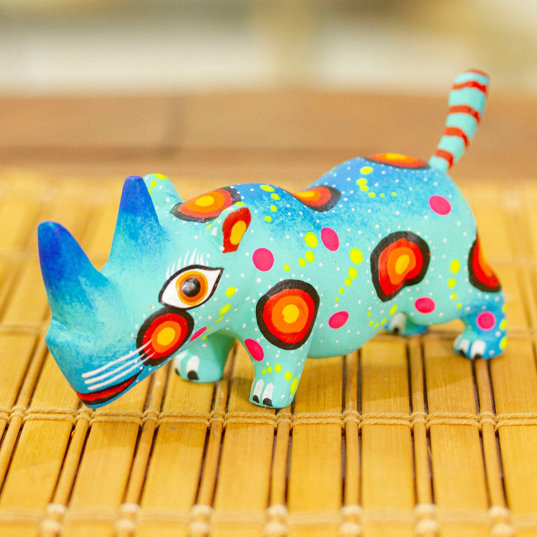 Cute Rhino in Aqua