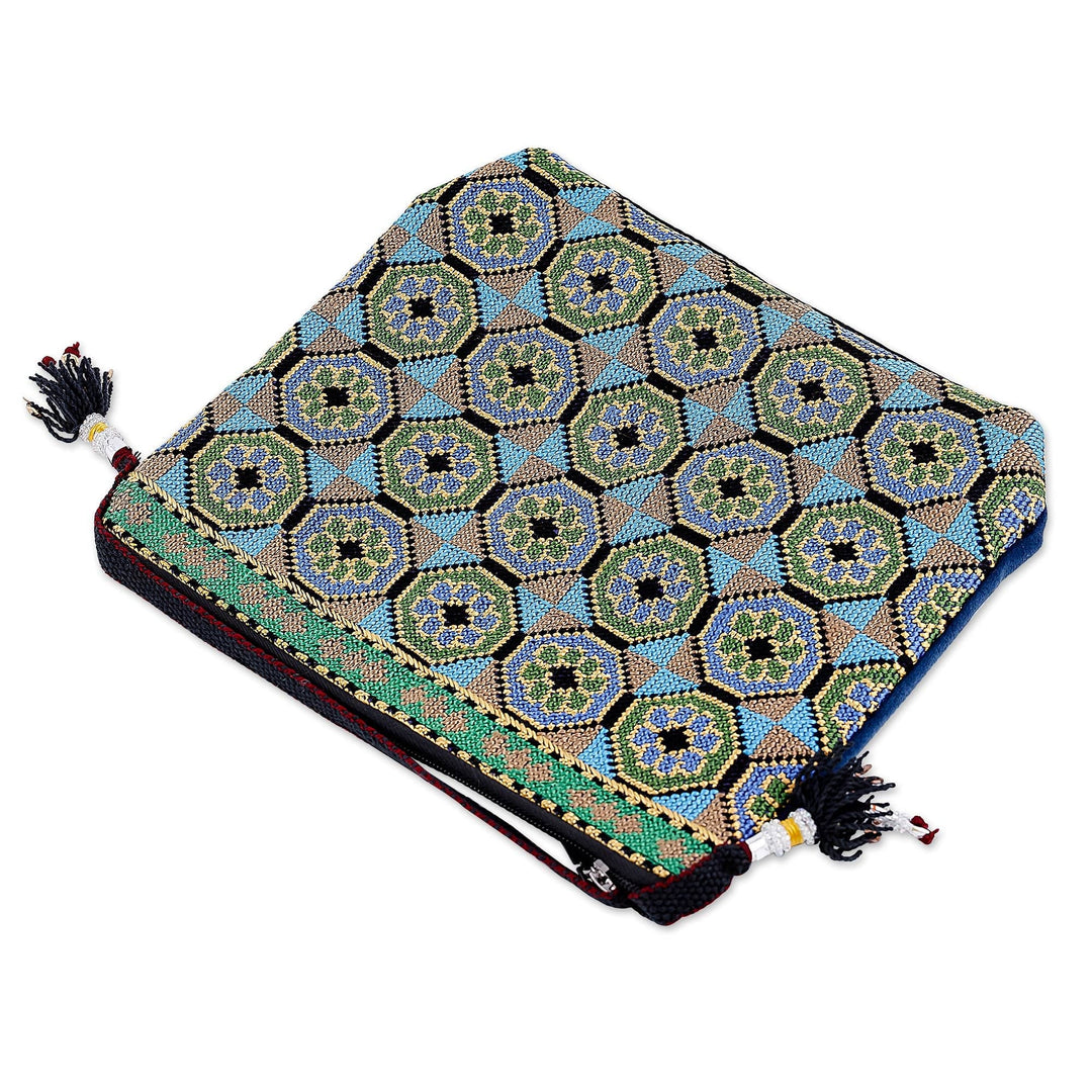 Floral Mosaic-Inspired Iroki Embroidered Sling with Tassels - Primaveral Mosaic