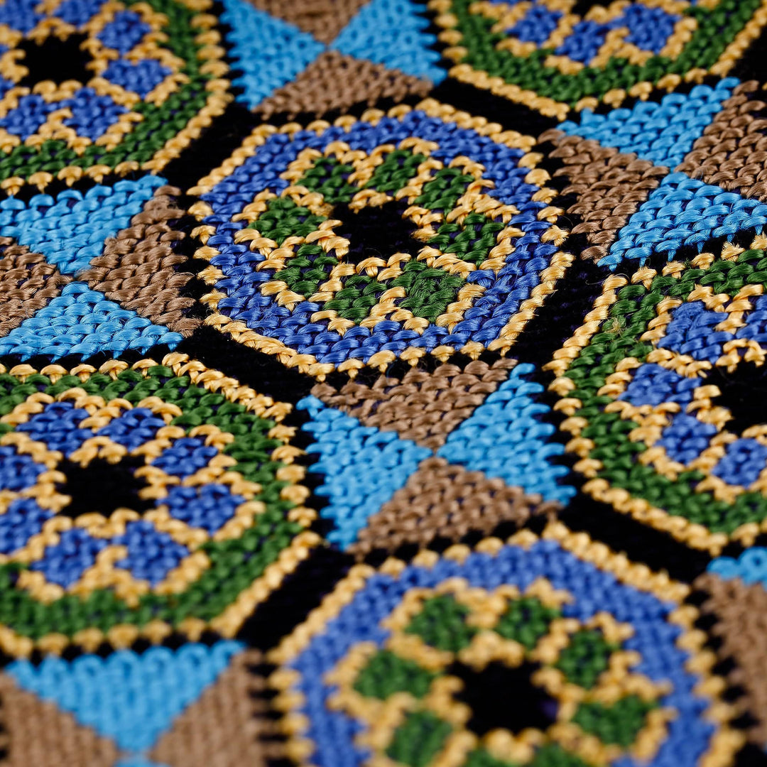 Floral Mosaic-Inspired Iroki Embroidered Sling with Tassels - Primaveral Mosaic