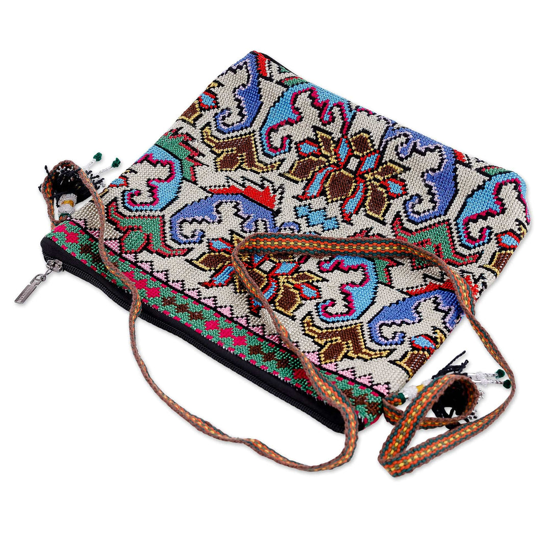Classic Iroki Embroidered Ivory Sling with Tassels - Desert Palace