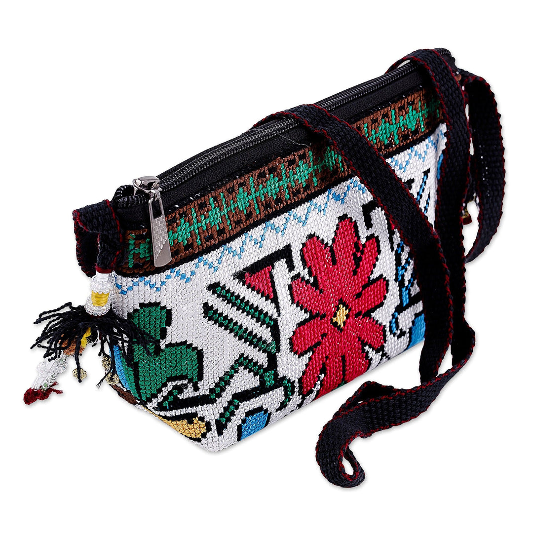 Iroki Embroidered Zippered Floral Sling in Bright Hues - Sweetness Flower