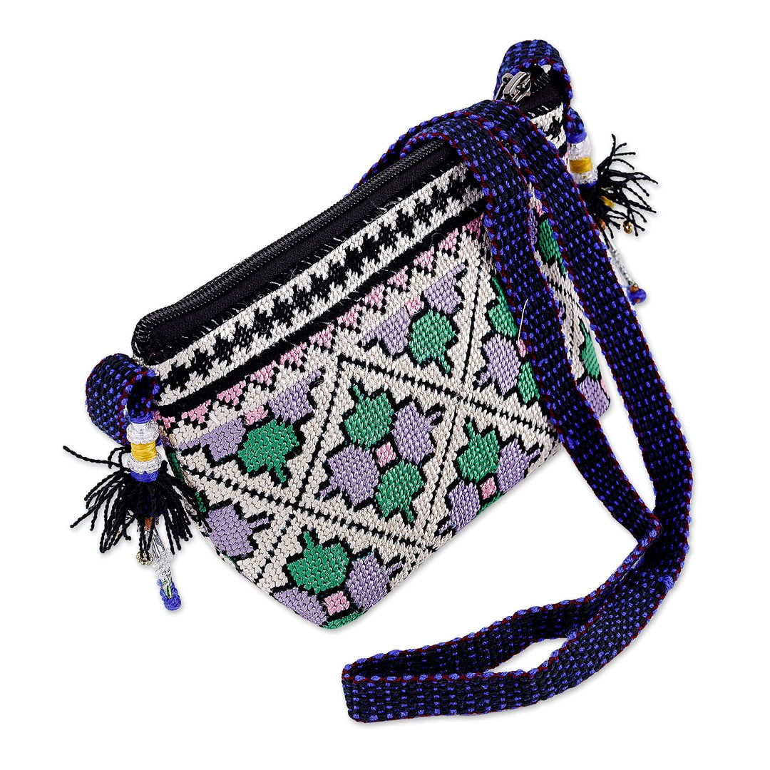 Iroki Embroidered Floral Sling in Purple and Green Hues - Desert Flower