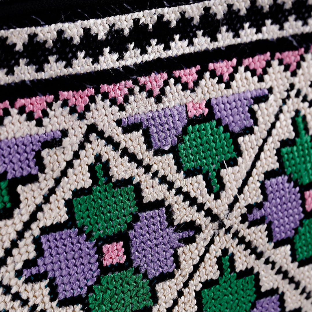 Iroki Embroidered Floral Sling in Purple and Green Hues - Desert Flower